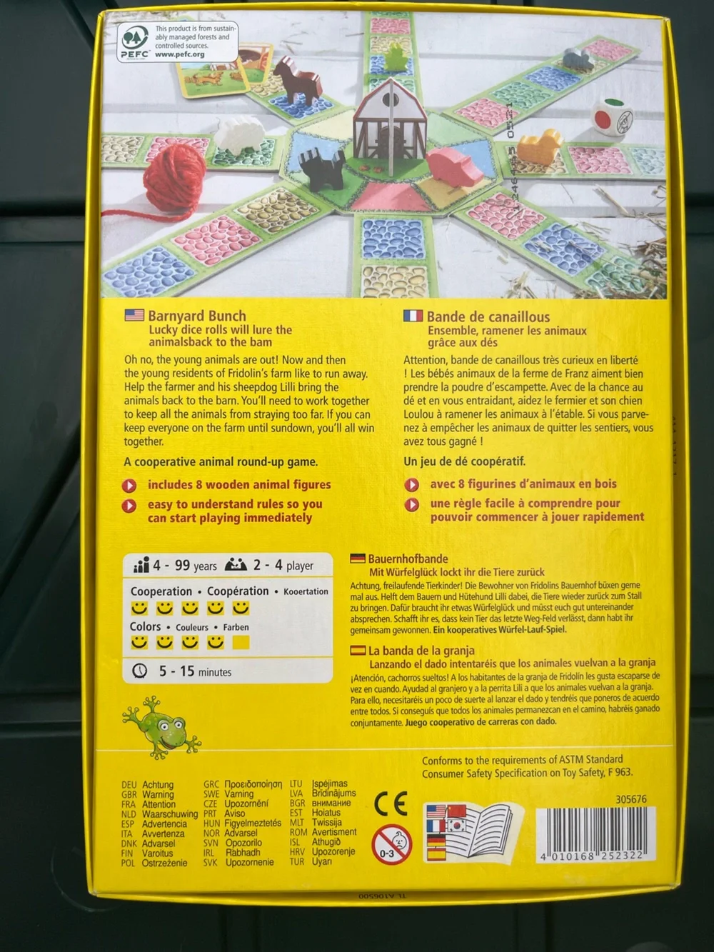 HABA Barnyard Bunch Kids Board Game - Yellow Box